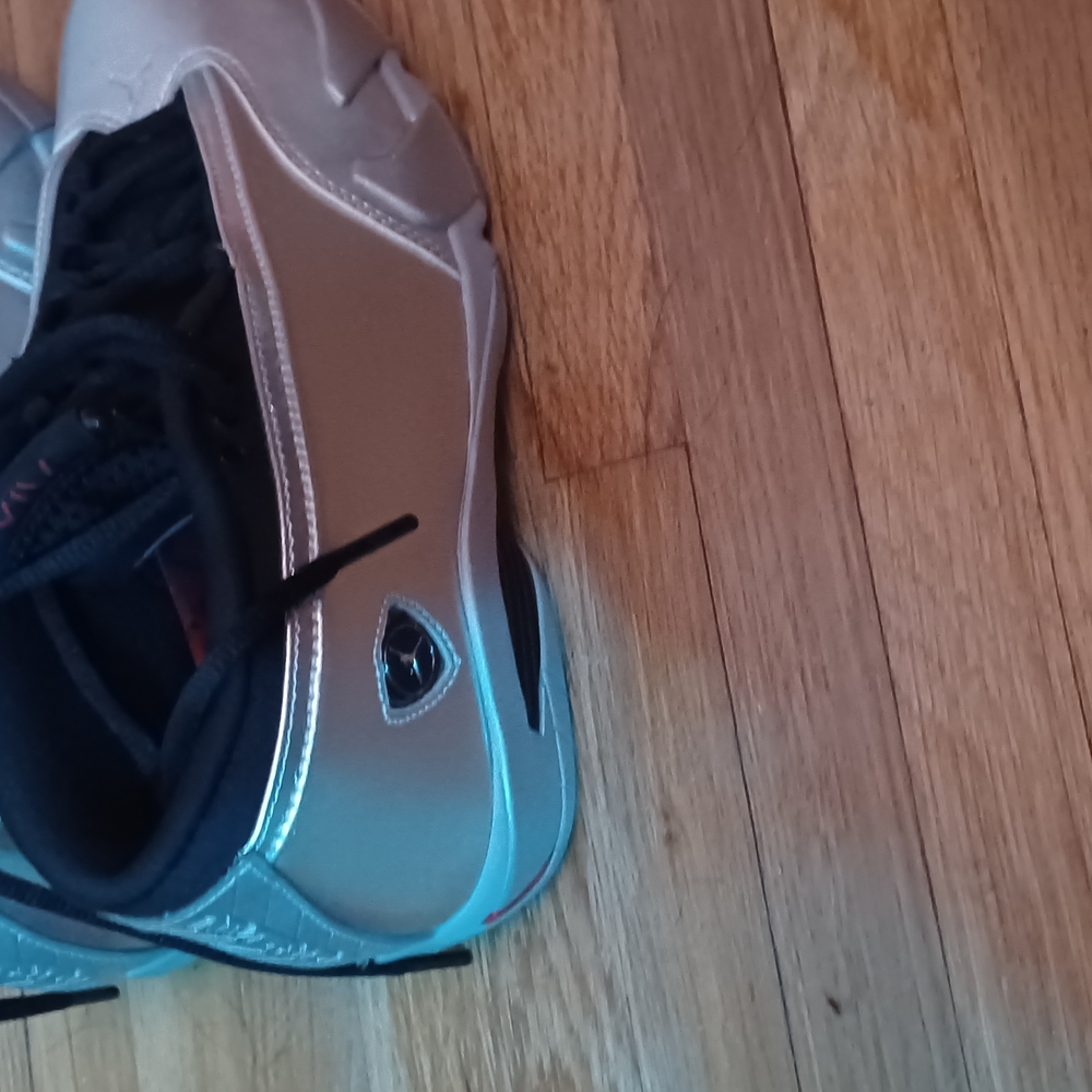 NIKE JORDAN Womans/ Boys Silver and Black Athletic Shoes